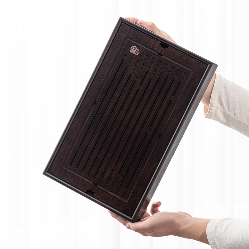 Bộ trà nhỏ văn phòng gia dụng bằng tre sang trọng, khay trà, Bộ trà kiểu trữ nước, khay trà Biển Trà Kiểu Nhật