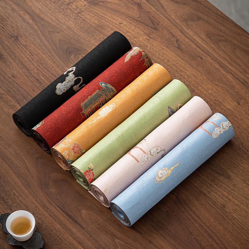 Bàn trà kiểu Trung Quốc không thấm nước sợi mây thơm bàn trà kiểu Trung Quốc bàn trà vải nghệ thuật bàn trà đệm bàn trà thiền bàn trà khăn trải bàn trà