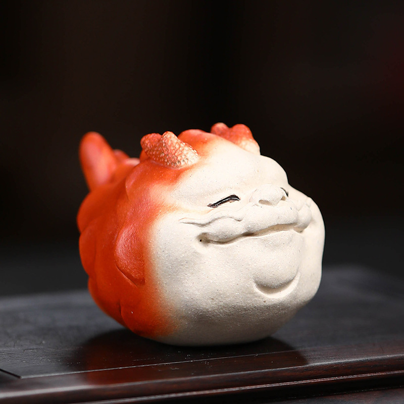 Đồ trang trí thú cưng trà thanh long dễ thương cát Tím sáng tạo dụng cụ pha trà cao cấp có thể nâng cao bàn trà đồ trang trí bàn trà