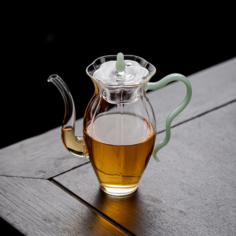 Ấm trà thủy tinh Borosilicat cao chịu nhiệt ấm trà Trà Hoa gia dụng ấm trà Trà Trái Cây trà trà trong suốt Bộ trà Kung Fu