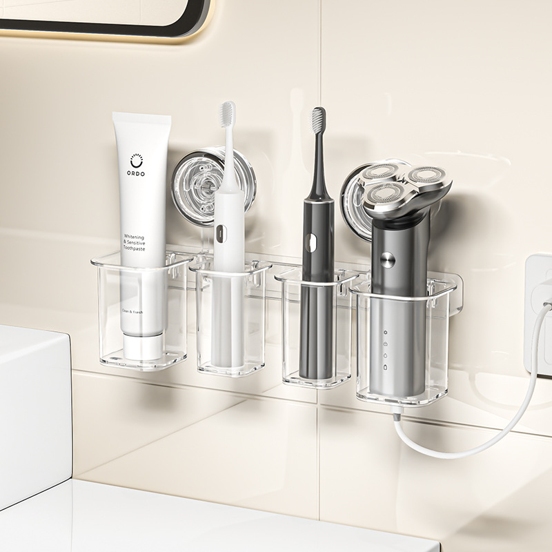 Cốc hút giá để bàn chải đánh răng điện treo tường không cần đục lỗ có thể thoát nước dụng cụ nha khoa phòng tắm kem đánh răng giá để bàn chải đánh răng