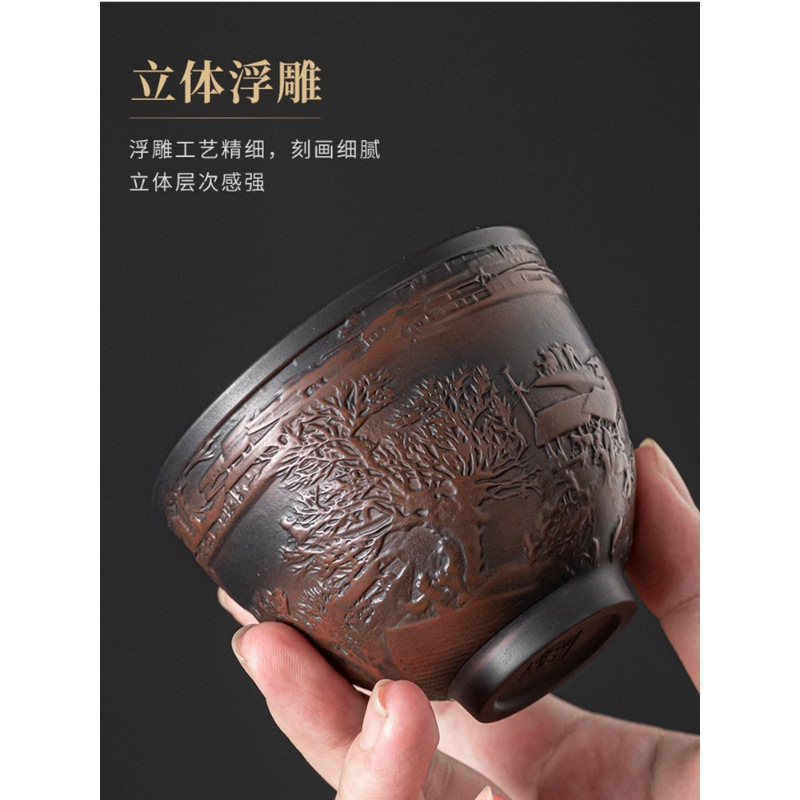 Cốc chủ nhân gốm tím cốc trà trà cốc trà gốm sứ Kung Fu gia dụng ấm trà FY cốc trà bộ trà tử sa cao cấp cốc đơn gia dụng