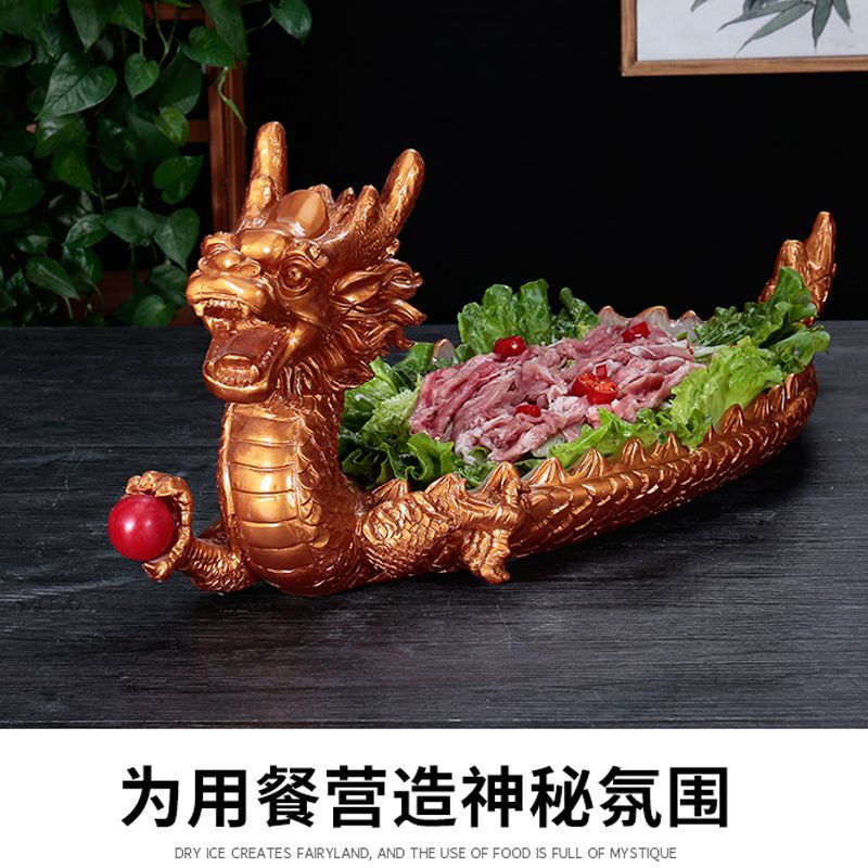 Nhà hàng lẩu thuyền rồng nổi tiếng trên mạng đá khô bộ đồ ăn sáng tạo thịt bò đặc sản đĩa rượu nhà hàng thịt cừu quan niệm nghệ thuật thuyền rồng