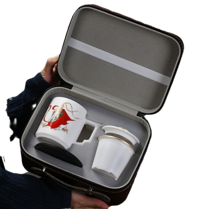 Dehua sứ trắng mỡ cừu ngọc băng tách trà cốc văn phòng nung chay có nắp chiến tranh gốm sứ Thánh Phật Ngộ Không tách trà