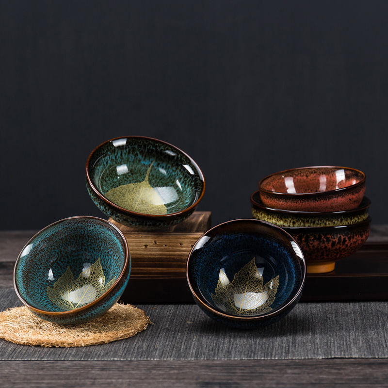 Cốc biến đổi bằng lò, cốc trà, cốc sứ, cốc chủ nhân kung fu, cốc đơn, cốc lá phong, cốc đơn, bát trà, cốc trà