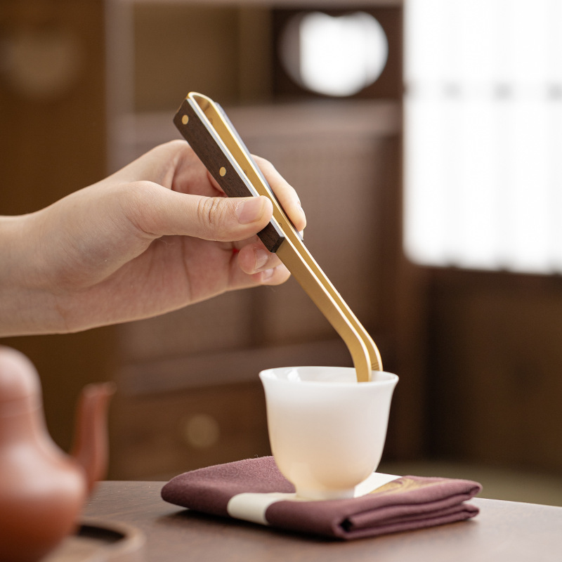 Kẹp trà gỗ đàn hương đen, thìa trà, kẹp trà, kẹp, cốc trà, thìa cà phê, dụng cụ pha trà, bộ dụng cụ pha trà, thìa trà, bộ trà