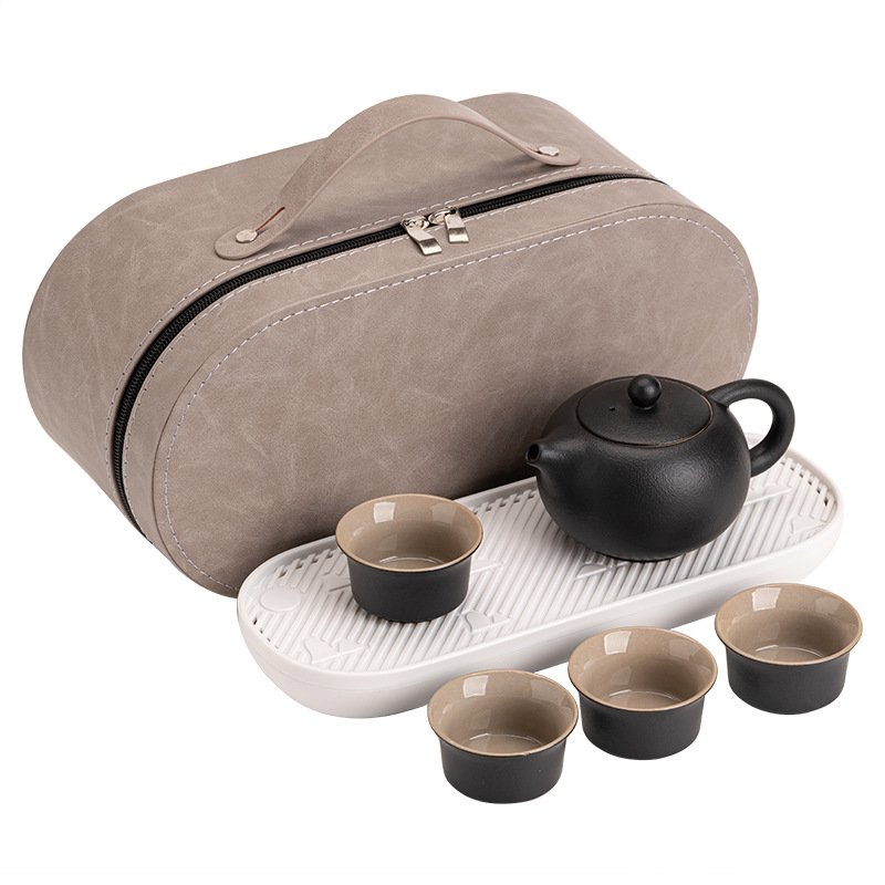 Bộ ấm trà du lịch Nhật Bản, cốc khách nhanh xách tay ngoài trời, một ấm bốn cốc, dụng cụ pha trà gốm sứ, bán buôn quà tặng