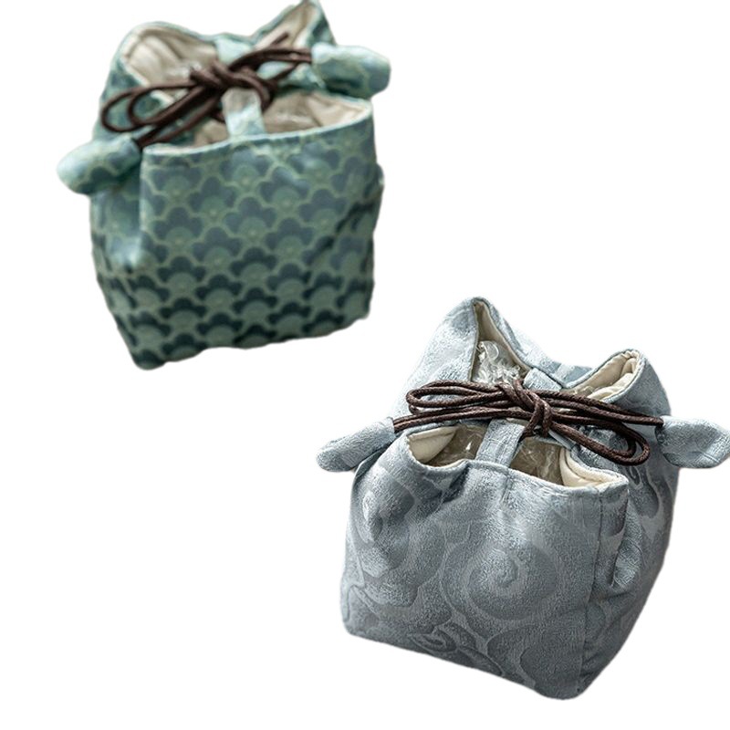 Bộ Trà Túi Vải Xách Tay Bình trà Miệng chùm dày ấm trà cốc chủ nhân Túi lưu trữ cốc trà Jianzhan Túi vải nhỏ