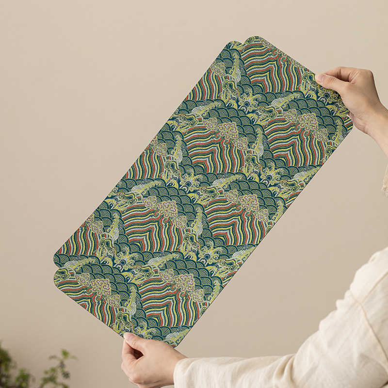 Khăn trải bàn cao cấp dùng trong gia đình bằng gấm hai mặt mới kiểu Trung Quốc Khăn trải bàn trà cỡ lớn đệm hút nước để bàn cổ điển Khăn trải bàn pha trà khô