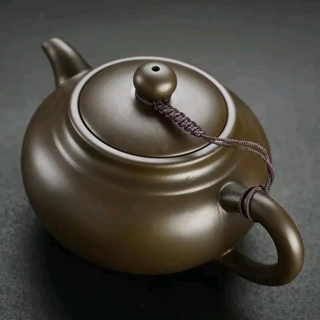 Ấm đất sét Tím quặng thô, ấm giả cổ bằng đất sét Tím dung tích lớn, ấm trà gia dụng, ấm đơn 400-450 ml
