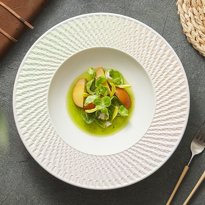 Đĩa bát bát canh bát đĩa bát đĩa gia dụng đĩa đồ ăn tây khách sạn sang trọng cao cấp đĩa tròn bát canh nhiều màu