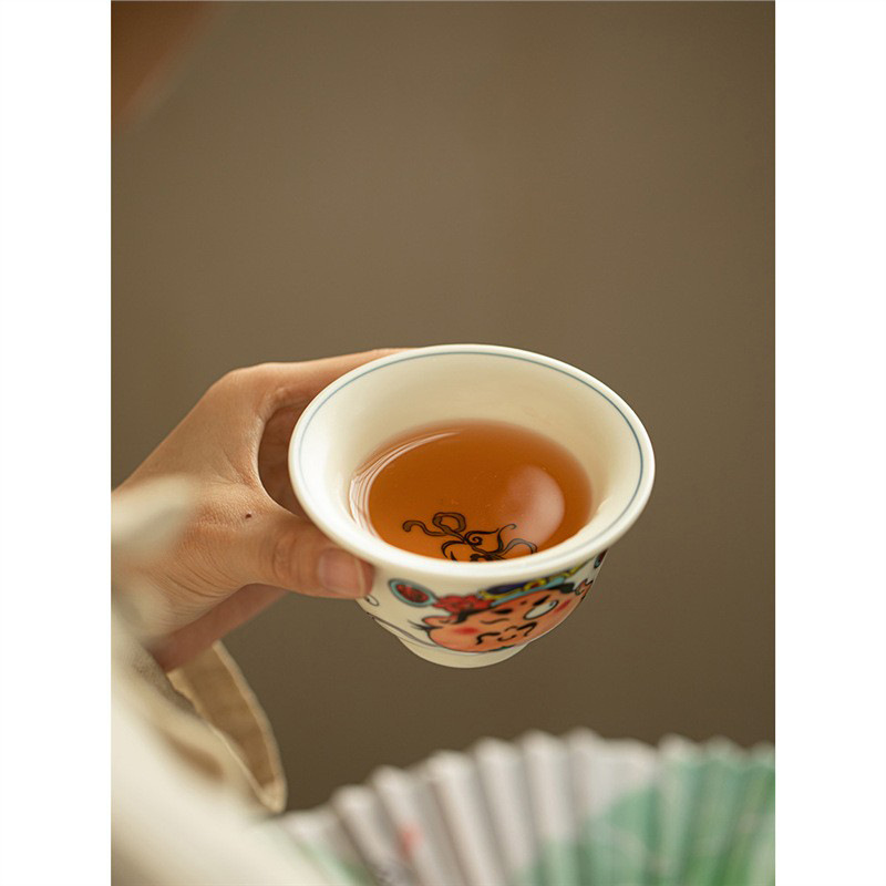 Cốc áp lực thủy triều quốc gia Fu Lu Shou Xi Cai cốc trà gốm sứ cốc chủ nhân cốc đơn tách trà cốc trà cao cấp chuyên dụng cá nhân