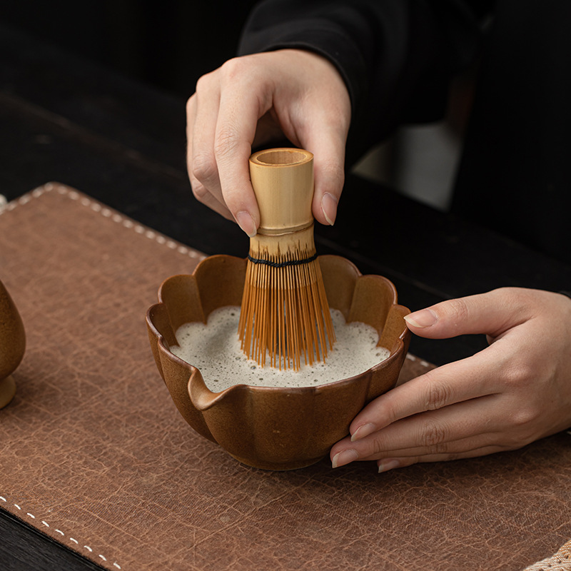 Bát trà matcha bí ngô, bình trà, gốm cổ, gốm cổ điển, đặt trà, dụng cụ làm trà, phụ kiện trà đường matcha kiểu Nhật