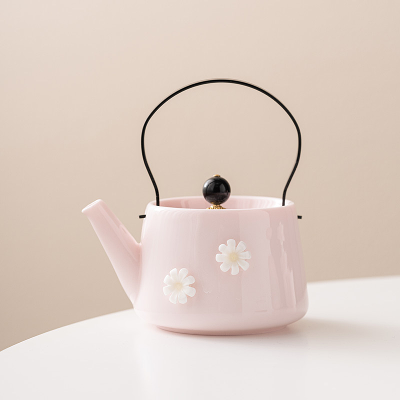 Ấm trà gốm sứ dụng cụ trà chiều dùng trong gia đình ấm trà hoa trà Có lọc trà Kung Fu ấm trà