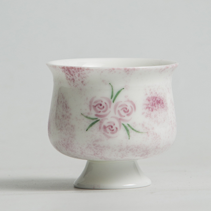 Cốc trà gốm sứ tráng men màu vẽ tay cốc chủ nhân tách trà bộ trà công phu cốc uống trà nữ gia dụng đơn giản cốc đơn