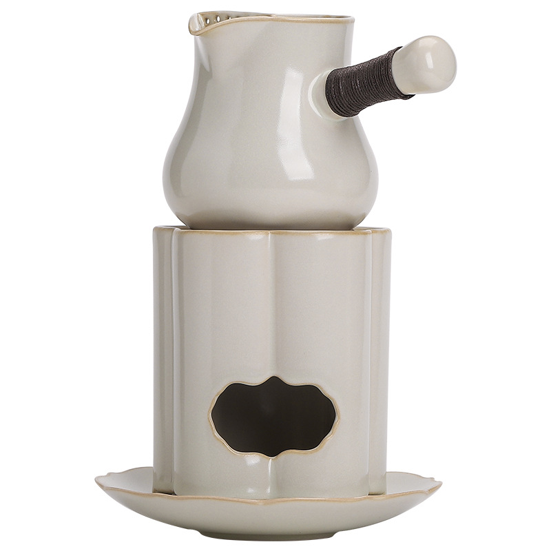 Nồi gốm thủ công tráng men soda, bếp than, Bộ pha trà, quặng thô bằng gốm thô, chịu nhiệt độ cao, có thể nung khô toàn bộ Bộ dụng cụ pha trà tay cầm bên