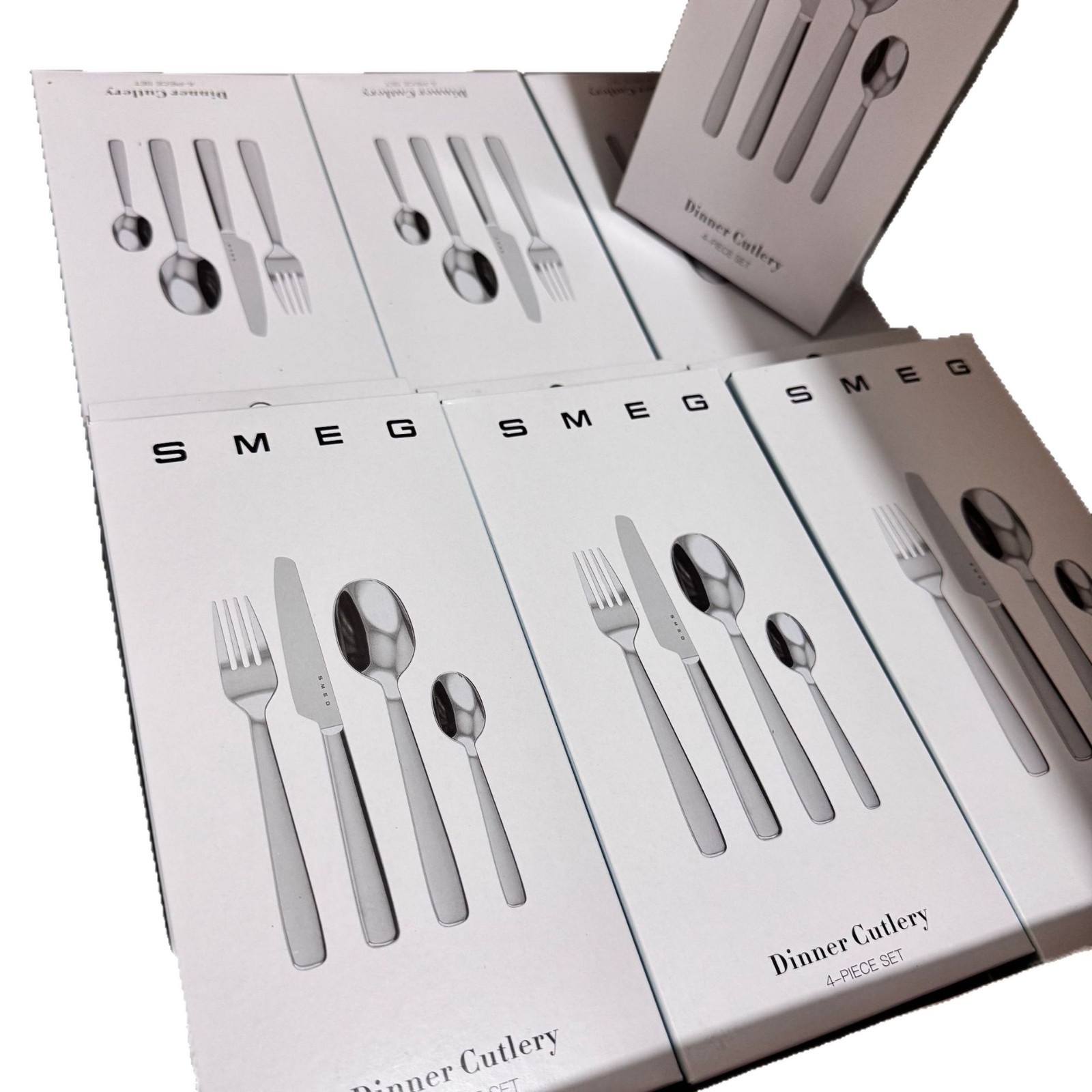 Bộ dao dĩa muỗng 4 món của SMEG thương hiệu Ý inox 304 cao cấp