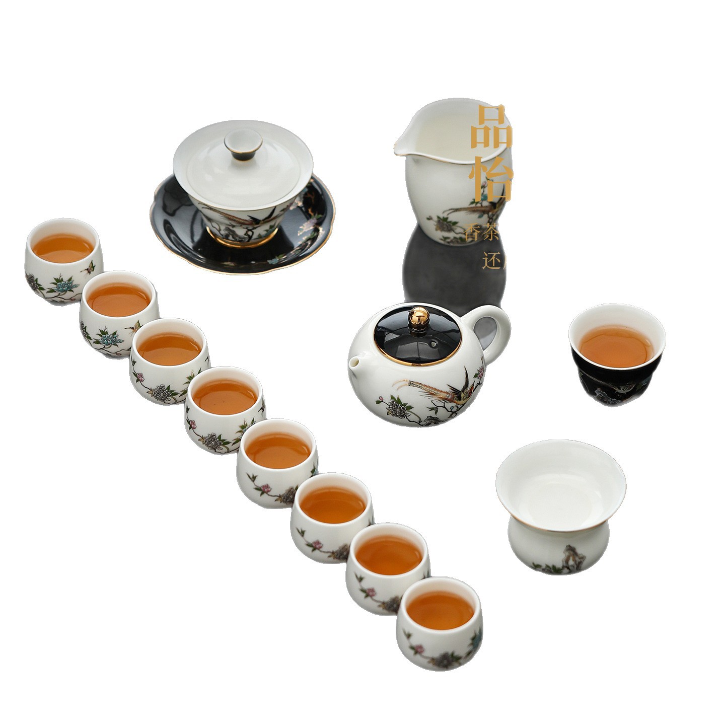 Bộ ấm chén trà Kung Fu sứ ngọc bích cao cấp mới 2025, quà tặng sinh nhật sang trọng, dễ tiếp cận dành cho người lớn tuổi, lãnh đạo và cha mẹ