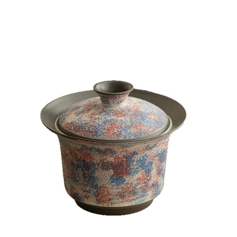 Bộ dụng cụ pha trà Kung Fu, gồm chén trà lớn, bàn trà, đồ trang trí, hộp đựng trà, đá khoáng nhiều màu sắc, kích thước lớn dùng trong gia đình.