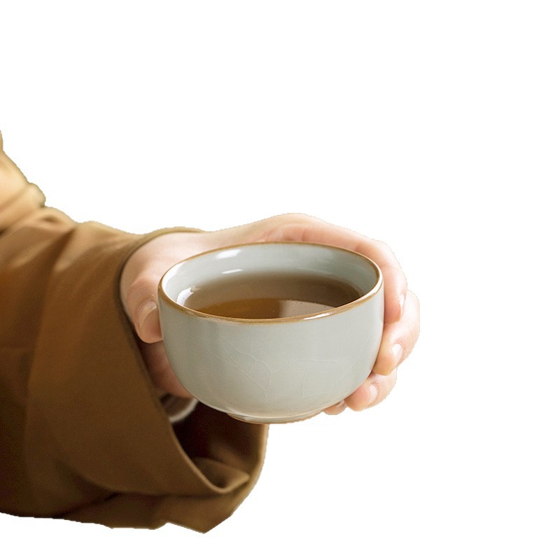 Bộ dụng cụ pha trà di động du lịch ngoài trời, gồm một ấm ba chén và khay trà khô, có thể dùng làm mẫu mở lò nung Ru.