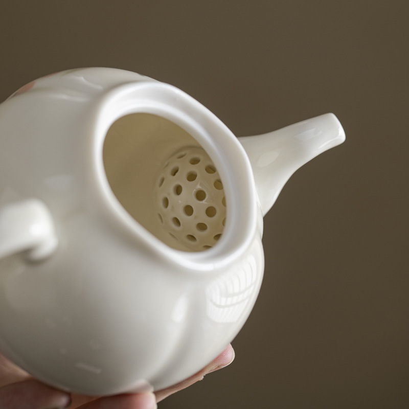 Ấm trà vẽ tay, hồng tráng men màu, ấm bí ngô Ruyi, ấm đơn cổ, dụng cụ pha trà gốm sứ gia dụng