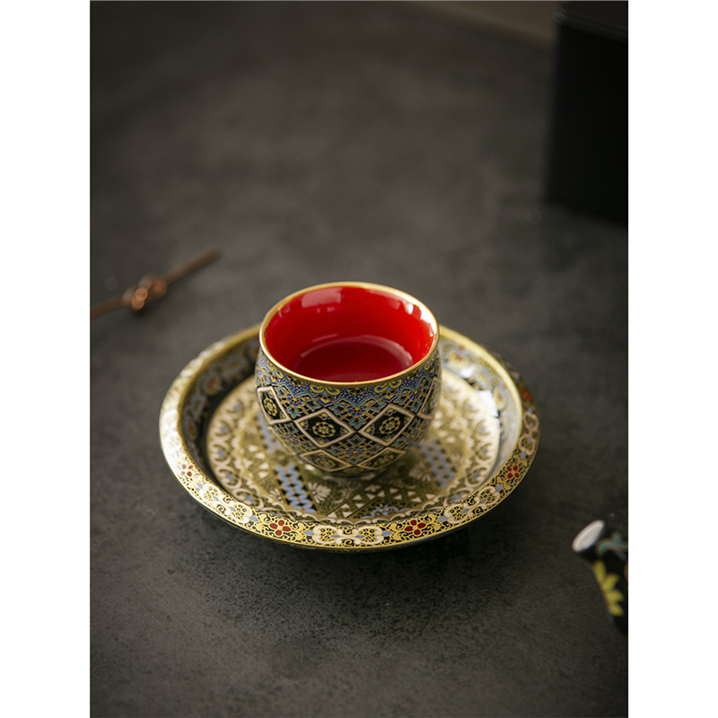 Đôn Hoàng hoa hướng dương mở cốc chủ cốc trà cốc trà mạ vàng chuyên dụng cá nhân dụng cụ trà Kung Fu tráng men cao cấp