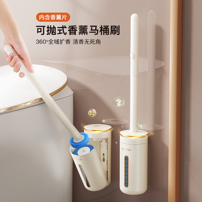 Bán buôn bàn chải nhà vệ sinh dùng một lần gia dụng không góc chết thần thánh đầu thay thế đầu 2023 treo tường nhà vệ sinh kiểu mới đầu bàn chải vệ sinh