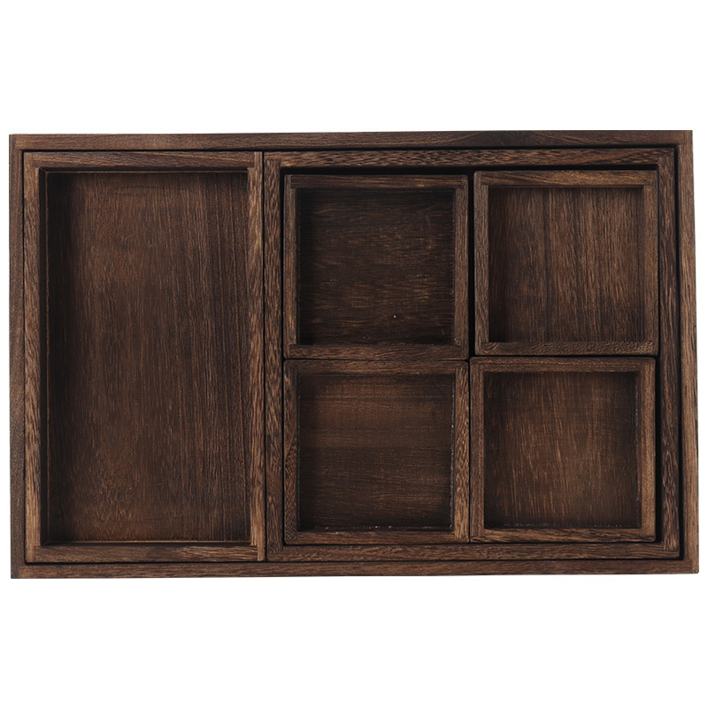 Khay đựng trái cây paulownia, khay đựng cà phê phòng khách gia dụng, khay đựng trái cây ăn vặt kiểu Trung Quốc, khay đựng trái cây, khay đựng bánh ngọt trà chiều