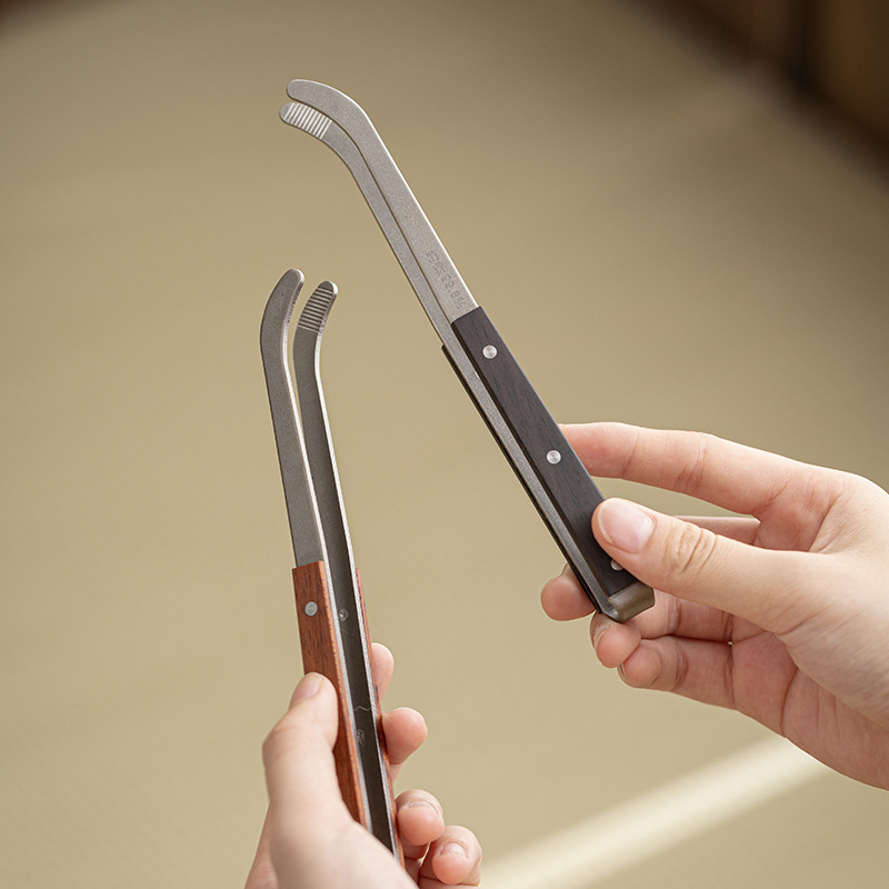 Bộ dụng cụ pha trà kẹp trà chống trượt titan nguyên chất Bộ dụng cụ pha trà kẹp kẹp trà Kung Fu cao cấp