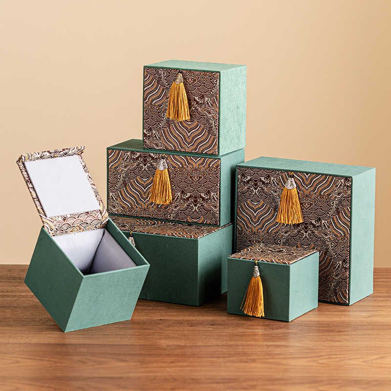 Hộp quà tua rua kiểu quốc gia hộp rỗng bộ trà cao cấp hộp quà tặng hộp quà hộp quà sáng tạo kiểu Trung Quốc