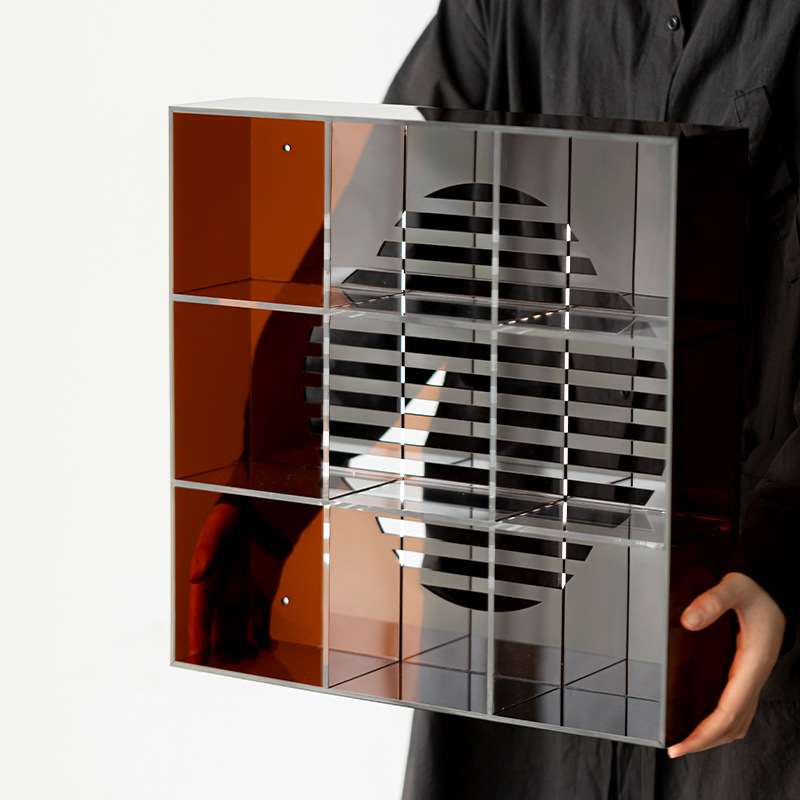 Acrylic màu nâu để bàn có giá để đồ bộ ấm trà ấm trà trưng bày có giá cổ có thể treo trên tường