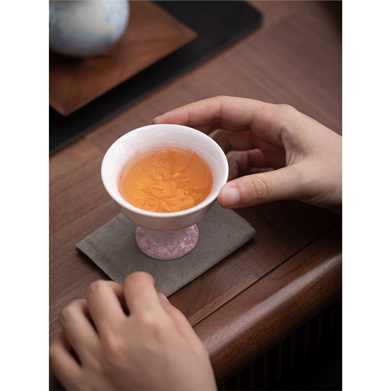 Cốc trà tráng men pha lê, cốc chủ nhân hoa băng màu hồng đặc biệt dành cho nữ sang trọng nhẹ bằng gốm sứ, giá trị cao, quà tặng đổi lò