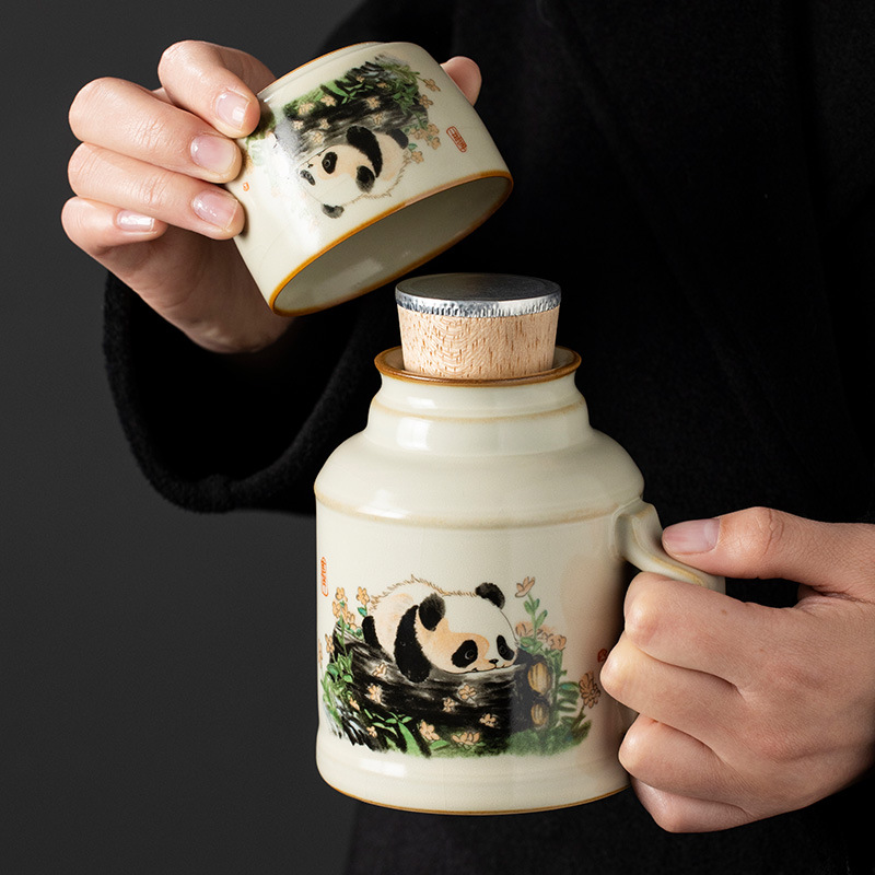 Bảo tàng Cung điện Văn hóa và Sáng tạo Gấu trúc Ấm đun nhỏ Ấm đun trà cho giáo viên Quà tặng sinh nhật Tết Trung thu cho giáo viên