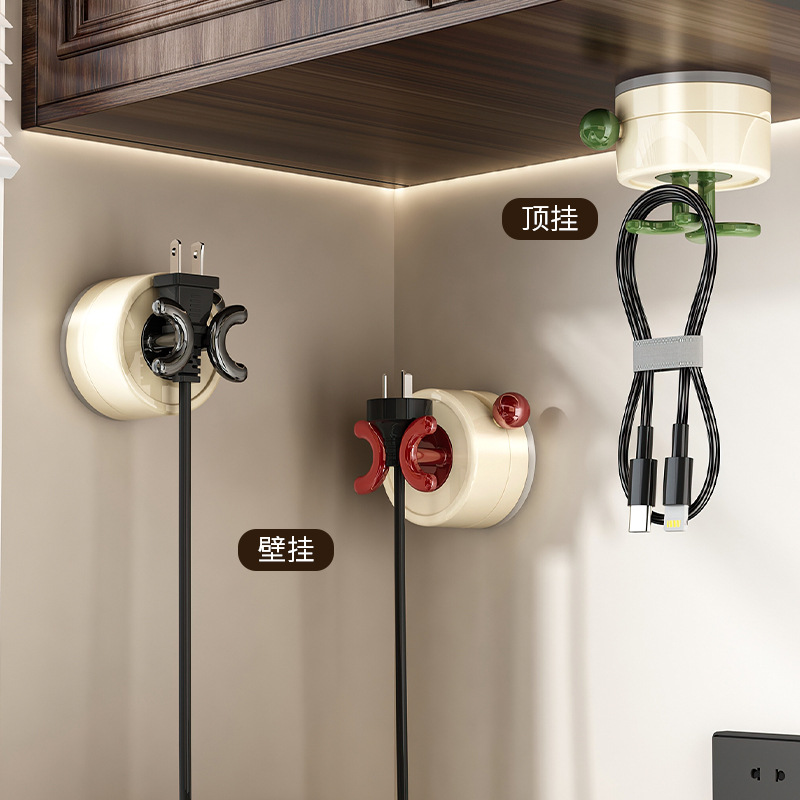 Bộ cố định phích cắm cốc hút ổ cắm nhà bếp treo tường chịu lực mạnh dụng cụ lưu trữ nguồn điện móc cắm không đục lỗ