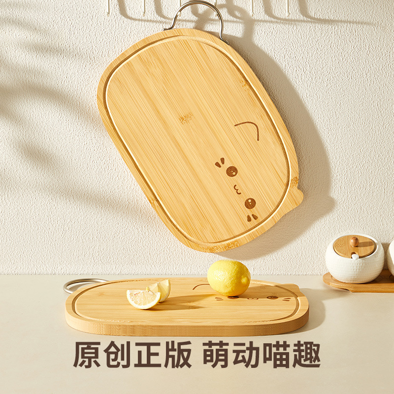 Thớt gỗ, chống nấm mốc, kháng khuẩn nhà bếp, thớt tre nguyên tấm cấp thực phẩm gia dụng, thớt nhỏ đặc biệt cho thực phẩm bổ sung trái cây hai mặt