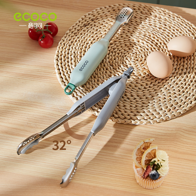 Kẹp thực phẩm Kẹp thực phẩm nhà bếp kẹp silicon inox đặc biệt cho bít tết chiên dụng cụ nướng Thịt Kẹp Nướng chống bỏng