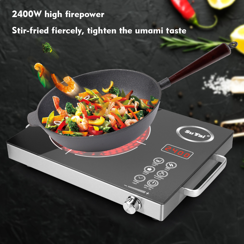 Bếp gốm điện công suất cao đa chức năng bếp từ gia đình thông minh cảm ứng bếp từ ngoại thương màu đen