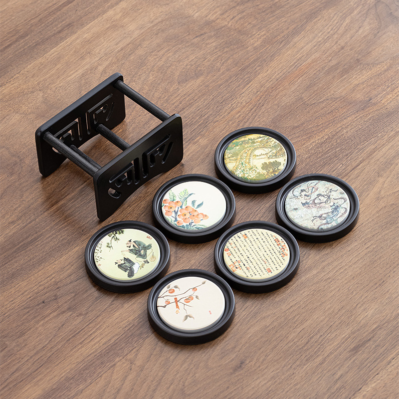 Bán buôn đế lót trà thấm nước bằng gỗ điện đế lót ly đế lót ly trà trà đạo Kung Fu đế đựng trà chống bỏng Phụ Kiện Bộ trà sáng tạo