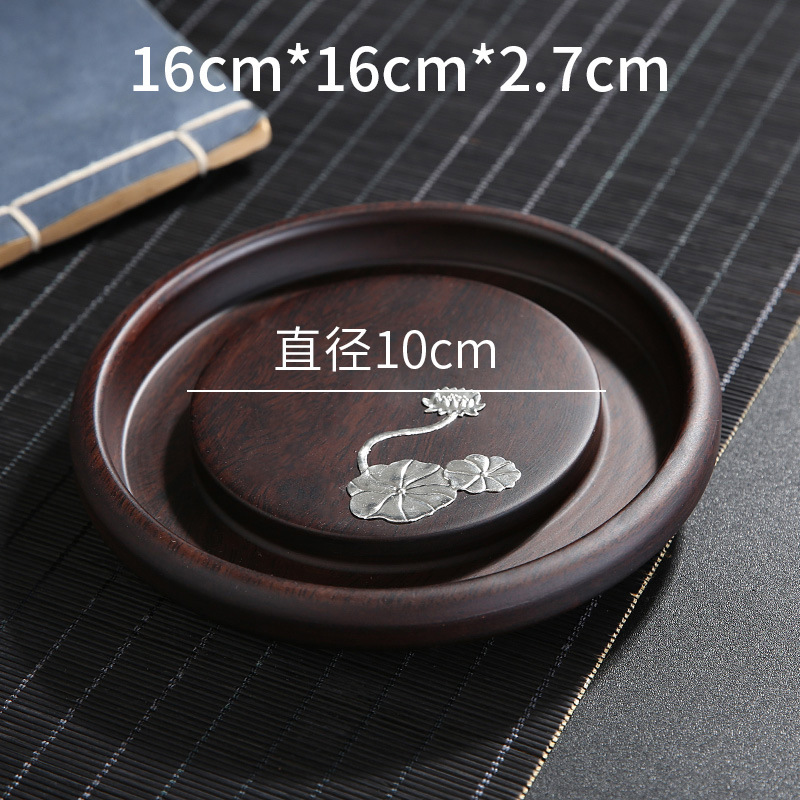 Gỗ đàn hương đen ấm bằng gỗ rắn có đệm ấm ấm trà đệm ấm trà tử sa giá đỡ khay trà phụ kiện bàn trà đạo bàn pha khô bán buôn trà đạo