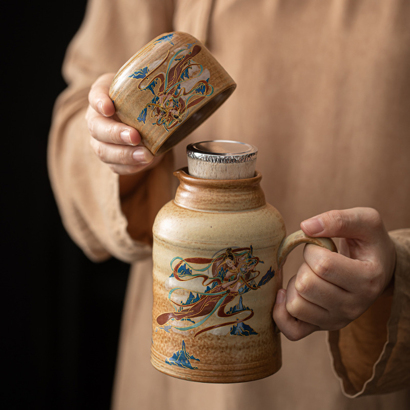 Ấm đun nhỏ Đôn Hoàng Ấm đun trà nhồi nhét gia dụng văn phòng Ấm pha trà dung tích nhỏ Phụ kiện trà Kung Fu Bình giữ nhiệt