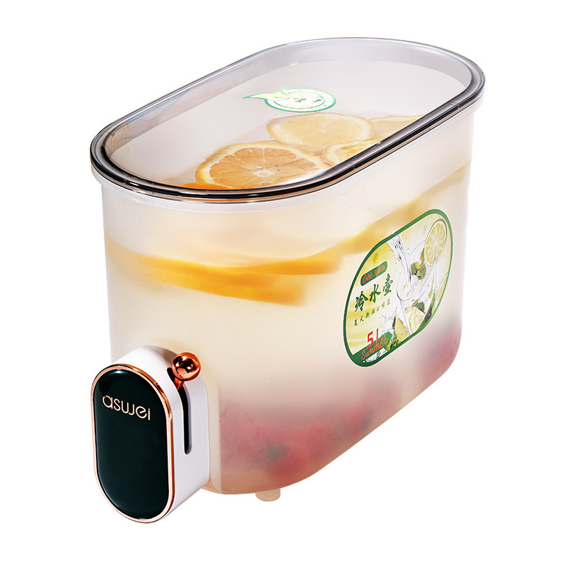 Ấm đun nước lạnh hot trên mạng, trà trái cây mùa hè cấp thực phẩm, trà chanh, đồ uống trái cây, có thể để trong tủ lạnh, xô nhựa gia dụng