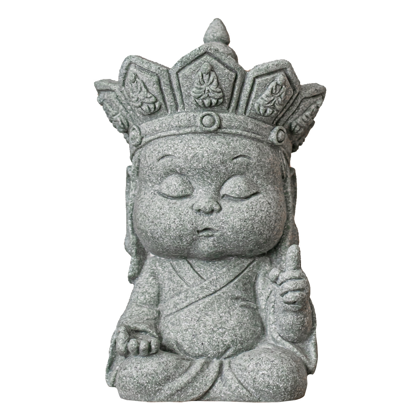 Đá sa thạch xanh im lặng Phật trà thú cưng đồ trang trí để bàn trang trí Thiền Trung Quốc phụ kiện trang trí nội thất thủ công bộ trà phụ kiện