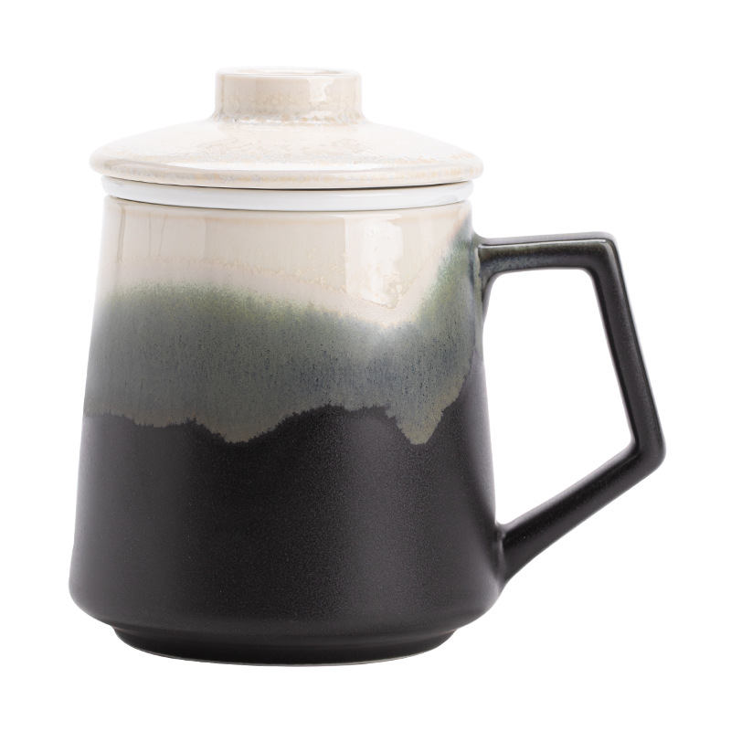 Cốc văn phòng tranh cốc gốm sứ đơn giản cốc tách nước trà cốc pha trà có nắp cốc nước du lịch văn phòng gia đình