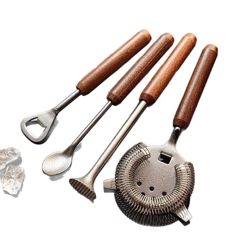 Dụng cụ pha trà chanh bằng tay bằng thép không gỉ, búa đá nghiền, thanh ép trái cây, bộ lọc đá, thìa rượu, dụng cụ mở chai