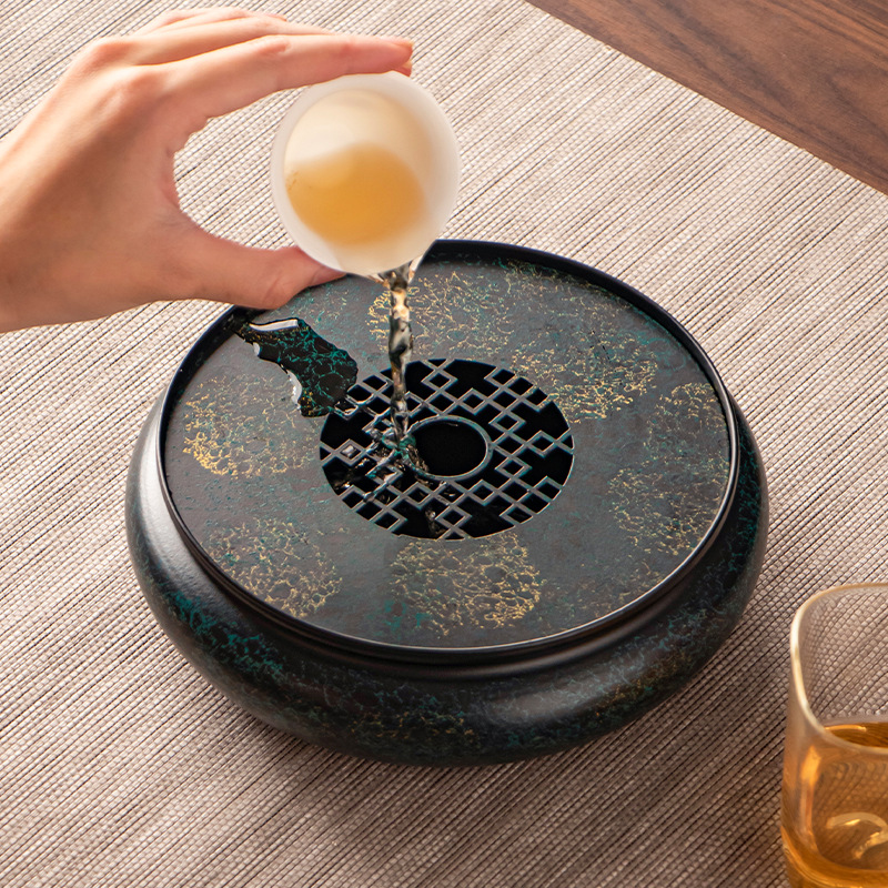 Khay đựng nước khay đựng nước khay đựng trà bằng sắt cũ khay đựng trà khay đựng trà Kung Fu phong cách Nhật Bản gia dụng ấm đựng nước