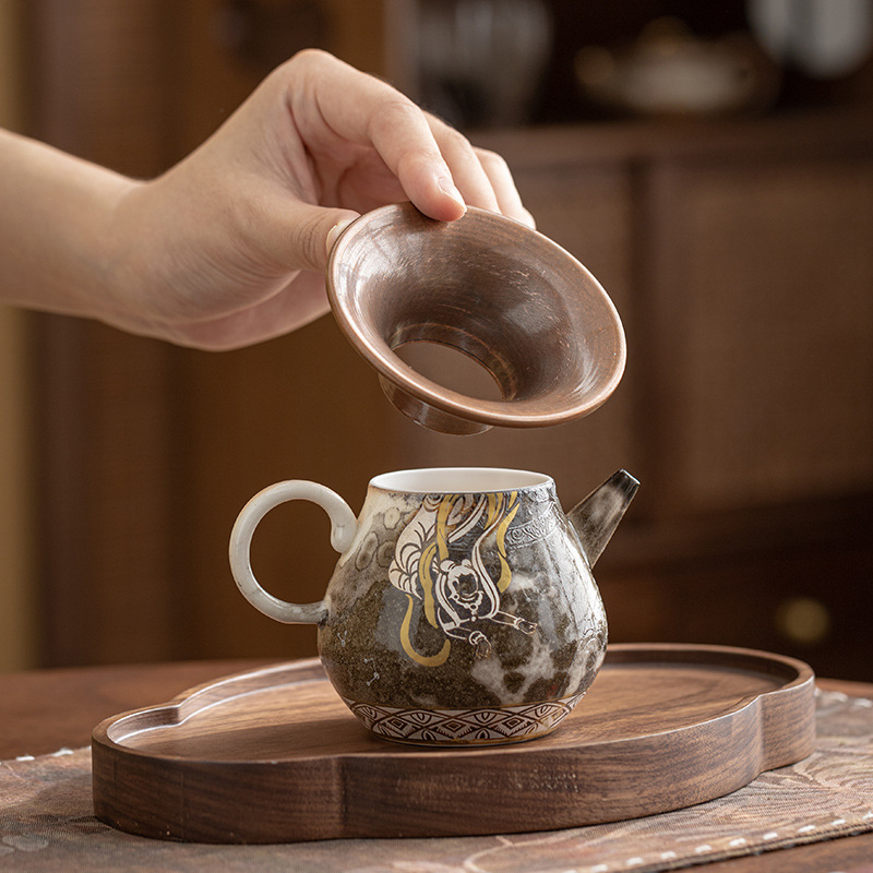 Dụng cụ bỏ trà bằng đồng nguyên chất, dẫn trà vào ấm, dụng cụ lấy trà vào bình đựng trà, phễu đựng trà, trà đạo Kung Fu, không phù hợp kiểu Nhật