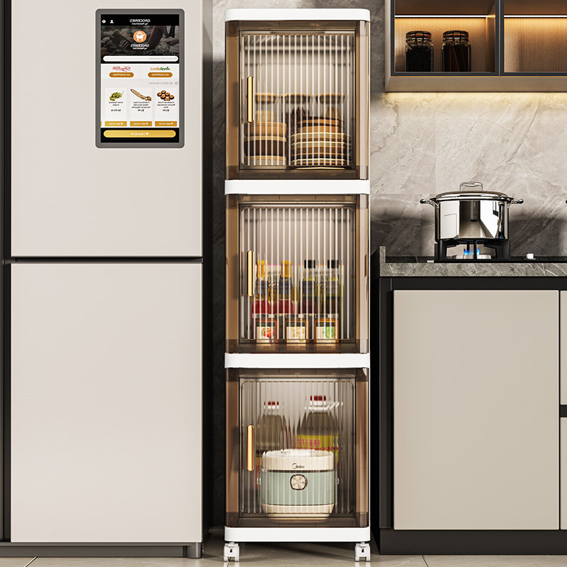 Tủ lưu trữ khe hở cửa rộng 25-35, giá để đồ gia dụng, hộp lưu trữ đồ lặt vặt, tủ khe hẹp bằng nhựa trong suốt