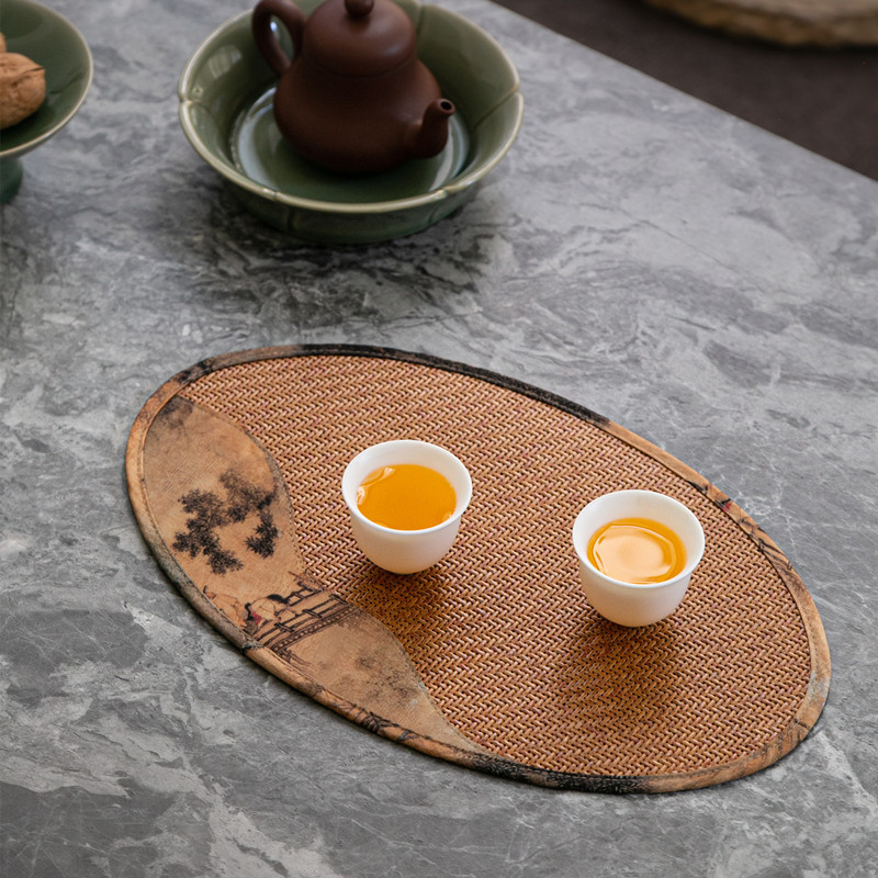 Quốc phong một người trà chiếu phong cách mới phong cách Trung Quốc Thiền chiếu trải bàn Khăn trải bàn trà chống thấm nước bàn trà pha khô bàn trà lá cờ trà cách nhiệt