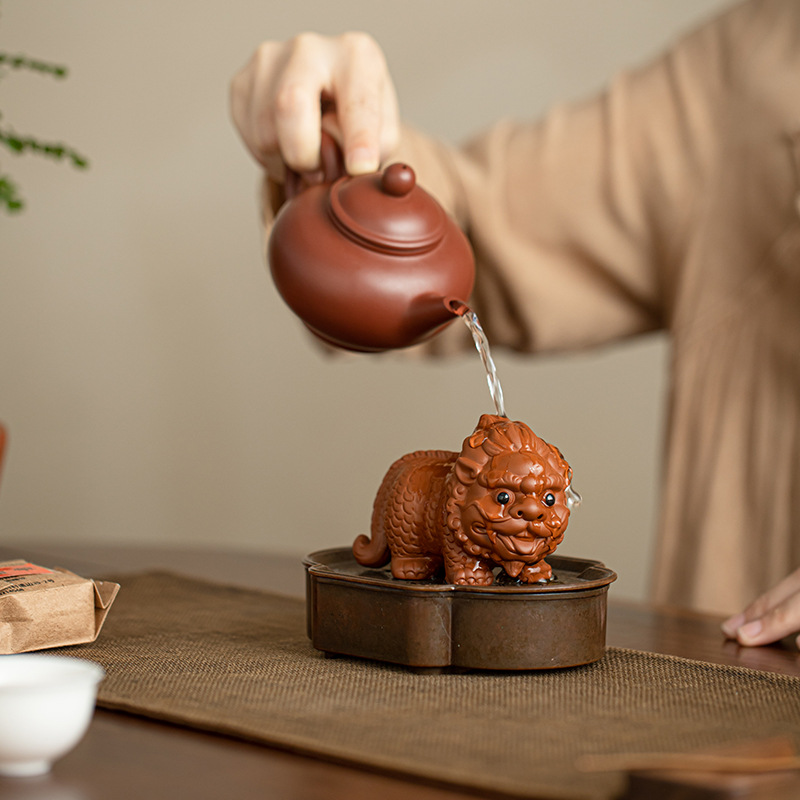 Đồ trang trí thú cưng trà màu tím cát nhỏ dễ thương sáng tạo đồ thủ công bằng cát màu tím bàn trà bàn tiệc trà chơi trà đạo Kung Fu