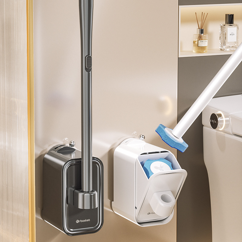 Bàn chải vệ sinh nhà tắm dùng một lần, hút chân không, không góc chết, mẫu mới, đầu bàn chải thay thế.